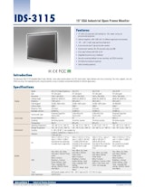 15インチ産業用タッチパネルモニタ IDS-3115のカタログ