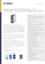 産業用イーサネットスイッチ PLANET IGS-824UPTのカタログ
