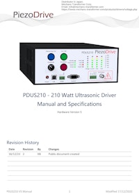 PDUS210 - 210 Watt Ultrasonic Driver 【有限会社メカノトランスフォーマのカタログ】