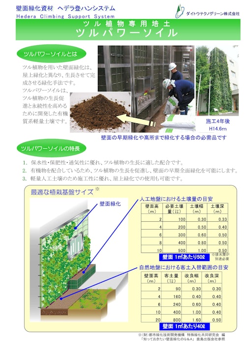 つる植物専用培土 ツルパワーソイル (ダイトウテクノグリーン株式会社) のカタログ