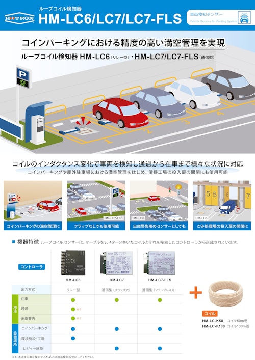 コインパーキング向け車両検知センサー｜満空表示 (株式会社ホトロン) のカタログ