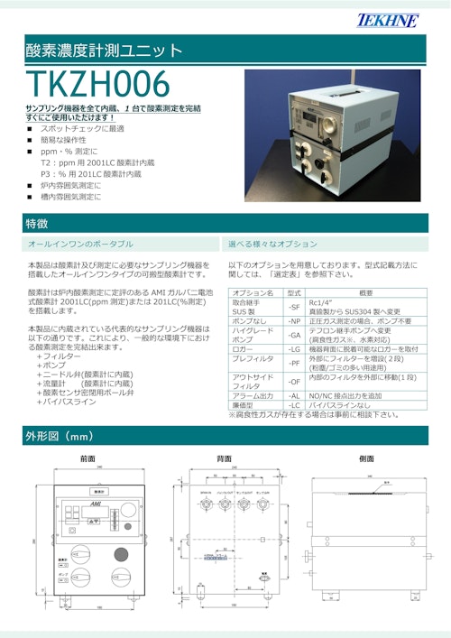 壁掛け型露点計 TKZH005 (株式会社テクネ計測) のカタログ