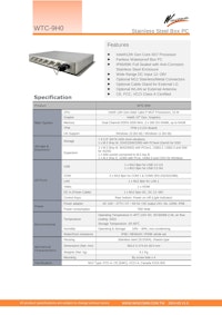 IP66対応の完全防塵防水ファンレス-第12世代Core-i5版BOX型PC『WTC-9H0』 【Wincommジャパン株式会社のカタログ】