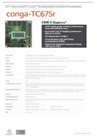 COM Express Compact Type 6 堅牢版: conga-TC675r 【コンガテックジャパン株式会社のカタログ】