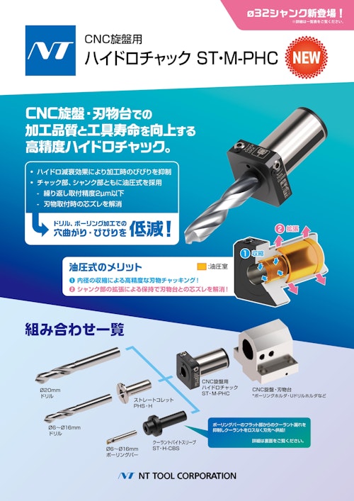 CNC旋盤用ハイドロチャック　ST・M-PHC (エヌティーツール株式会社) のカタログ
