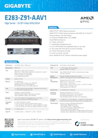 【E283-Z91】Edge Server - AMD EPYC™ 9004 - 2U DP 4-Bay SATA/SAS4 【株式会社アドバネットのカタログ】