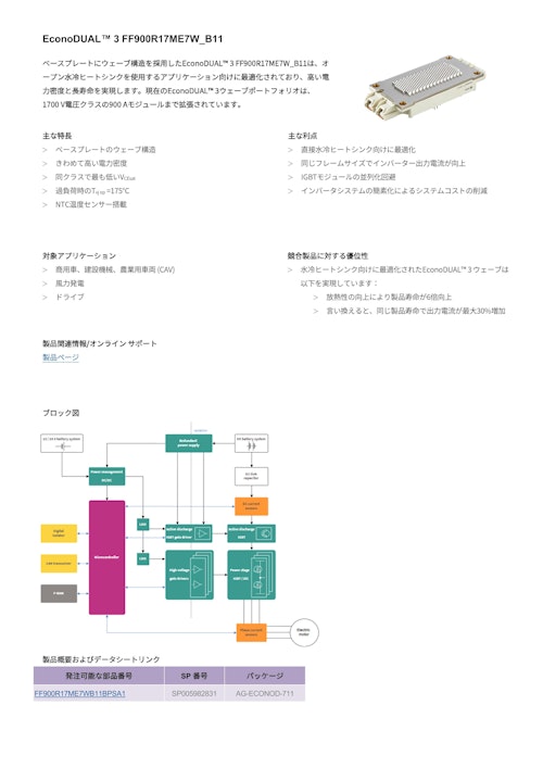EconoDUAL™ 3 FF900R17ME7W_B11 (インフィニオンテクノロジーズジャパン株式会社) のカタログ