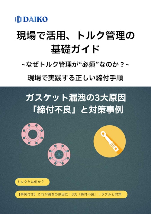 現場で活用、トルク管理の基礎ガイド｜ガスケット漏洩の3大原因「締付不良」と対策事例 (株式会社ダイコー) のカタログ
