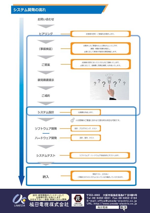 システム開発の流れ (梅田電機株式会社) のカタログ