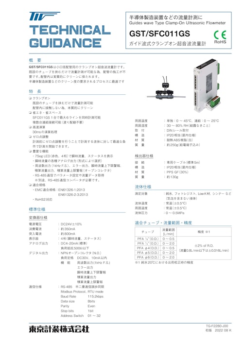 クランプオン超音波流量計GST/SFC011GS (東京計装株式会社) のカタログ