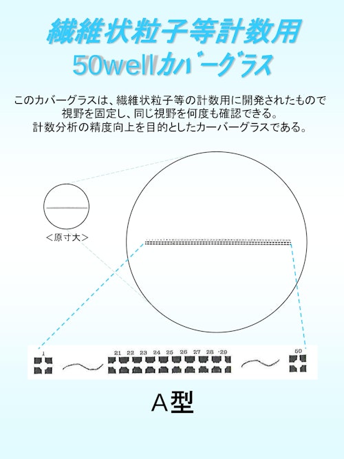 繊維状粒子等の計数分析用カバーグラス (株式会社ウエスト) のカタログ