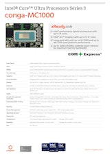 conga-MC1000：COM Express Mini,インテル Core Ultra Series 3 搭載のカタログ