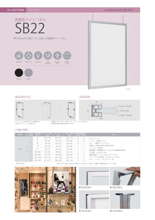 両面用LEDライトパネル (有限会社ルミテクノ) のカタログ