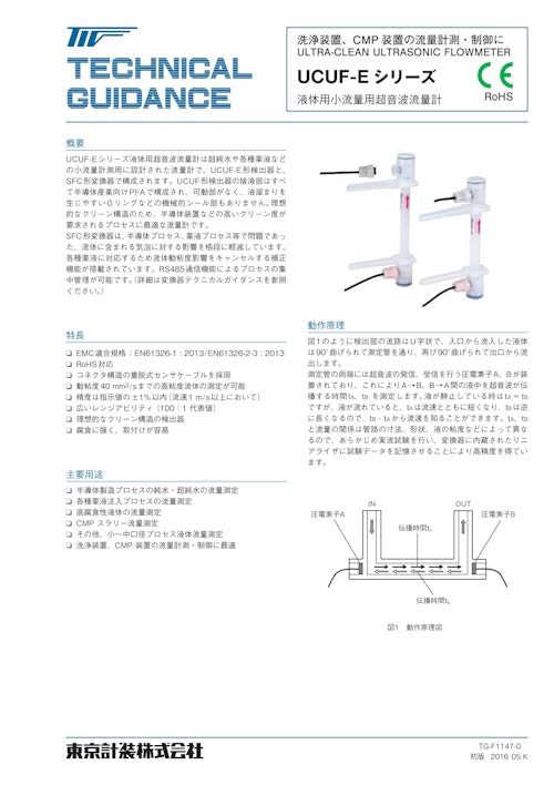 UCUF-E インライン超音波流量計 (東京計装株式会社) のカタログ