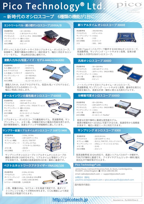 PicoTechnology T&M Product (Pico Technology Ltd.) のカタログ