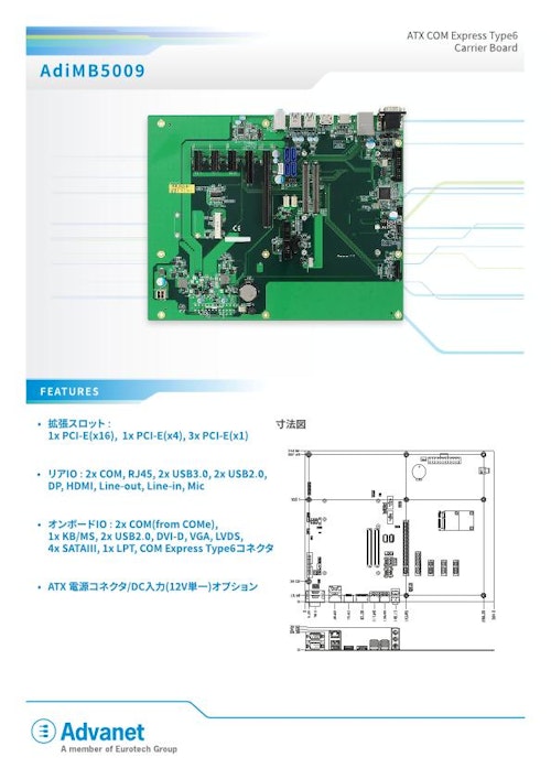 【AdiMB5009】COM Express® Type 6 ATXキャリアボード (株式会社アドバネット) のカタログ