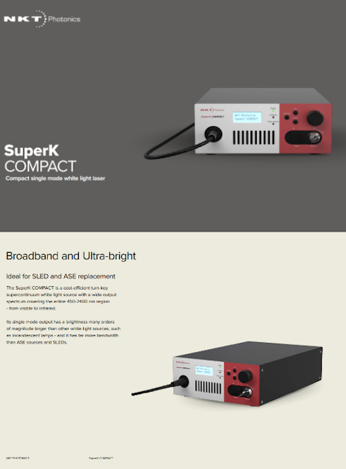 広帯域 白色レーザー光源 入門モデル『SuperK COMPACT』 (セブンシックス株式会社) のカタログ