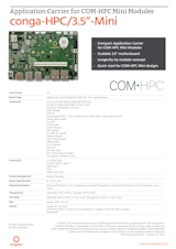 COM-HPC Mini モジュール用3.5インチ アプリケーション キャリアボード: conga-HPC/3.5-Mini データシートのカタログ
