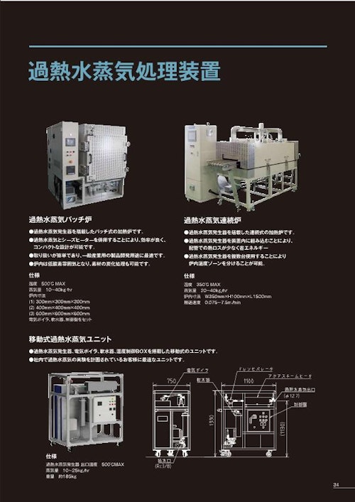過熱水蒸気処理装置 (新熱工業株式会社) のカタログ