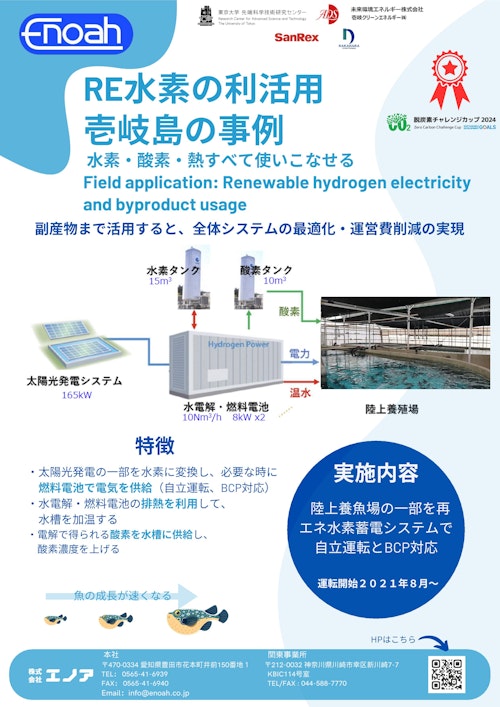 再生エネルギー水素システム 実例 (株式会社エノア) のカタログ