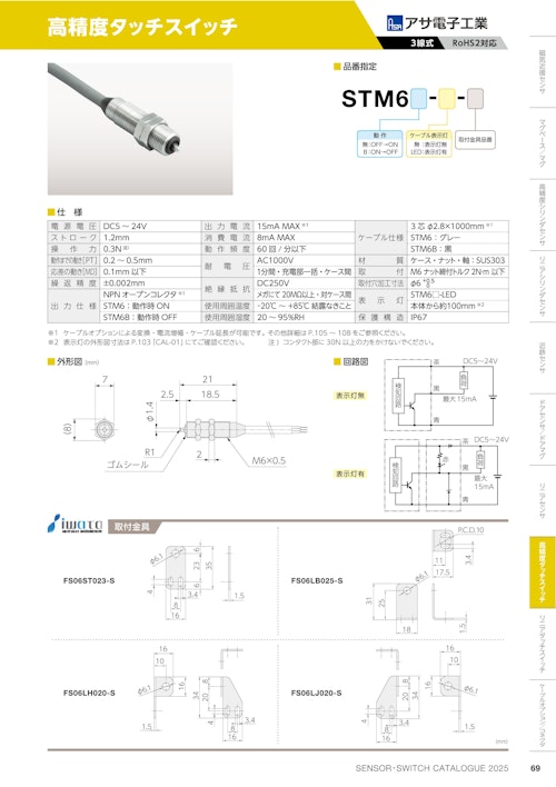 高精度タッチスイッチ　STM6 (共栄通信工業株式会社) のカタログ