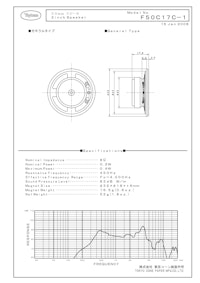 TOPTONE(東京コーン紙製作所）の音声向けスピーカー F50C17C-1 の資料です。 【株式会社BuhinDanaのカタログ】