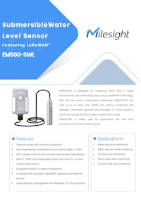 産業用LoRaWAN水中水位センサー Milesight EM500-SWL 【サンテックス株式会社のカタログ】