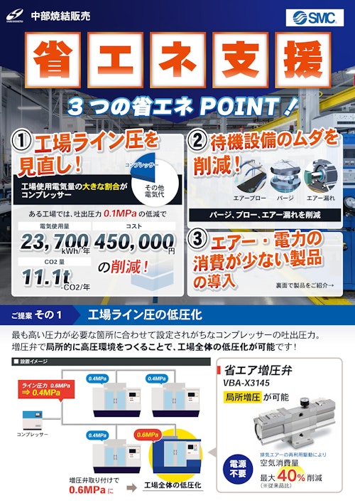 エアー削減による省エネ支援 (中部焼結販売株式会社) のカタログ