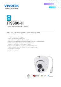 VIVOTEK タレット型カメラ：IT9380-H 【ビボテックジャパン株式会社のカタログ】