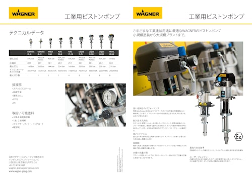 【工業塗装用ピストンポンプ 】高出力＆安定した吐出の両立 (日本ワグナー・スプレーテック株式会社) のカタログ