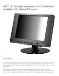 8インチ 小型 車載  液晶モニター （VGA+HDMI対応、高輝度1,000cd/m2、ワイドDC入力 9V～36V） XENARC 802YH-サンテックス株式会社のカタログ