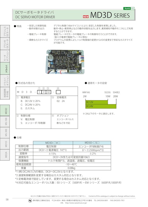 モータドライバ_MD3D (共栄通信工業株式会社) のカタログ