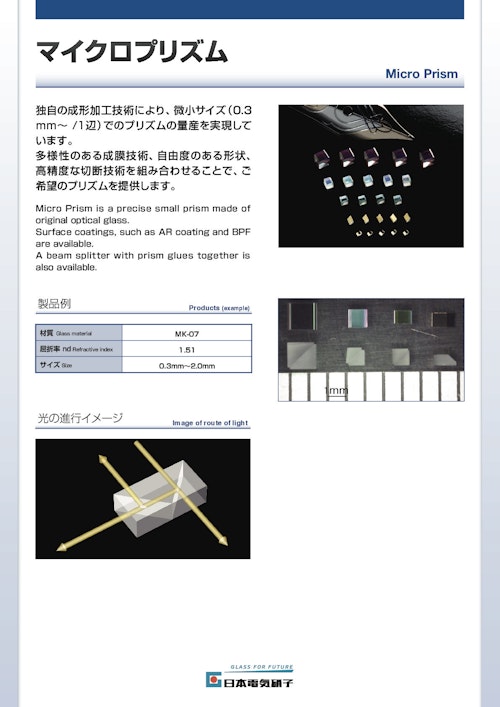 マイクロプリズム (日本電気硝子株式会社) のカタログ