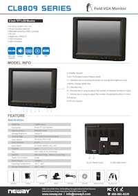 8インチ 業務用液晶モニター （VGA対応、高解像度1920ｘ1080） NEWAY CL8809N 【サンテックス株式会社のカタログ】