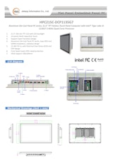 21.5"前面防水産業用パネルPC Jetway HPC215Cのカタログ