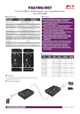 最大500m(シングルモード) 4K HDMI対応 KVM光ファイバー延長器 Rextron FXA1MU-M57 製品カタログのカタログ