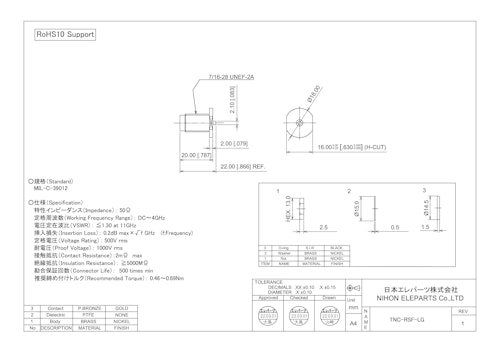 TNC-RSF-LG (日本エレパーツ株式会社) のカタログ