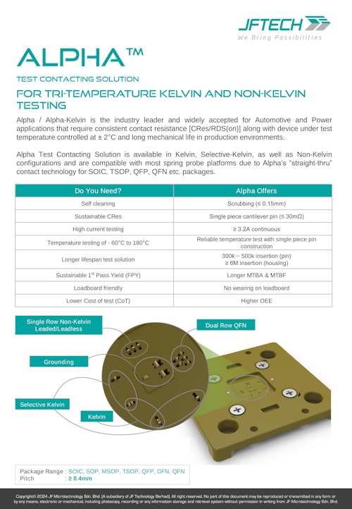テストソケット Alpha/Alpha-Kelvin (ウェーブクレスト株式会社) のカタログ