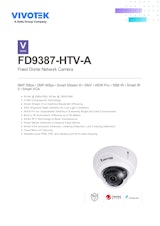 VIVOTEK ドーム型カメラ：FD9387-HTV-Aのカタログ