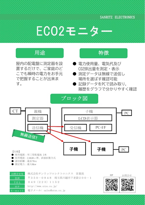 ECO２モニター (株式会社サンリッツエレクトロニクス) のカタログ