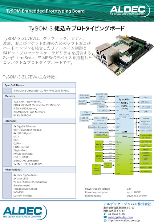 TySOM-3 組込みプロトタイピングボード (アルデック・ジャパン株式会社) のカタログ