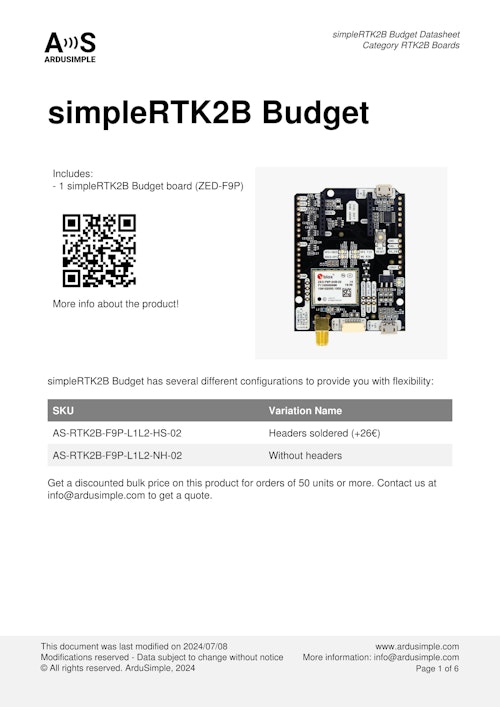 高精度 GNSS技術評価用 simple RTK2Bボー (サンテックス株式会社) のカタログ