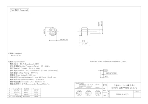 SMA-PS-141 (日本エレパーツ株式会社) のカタログ
