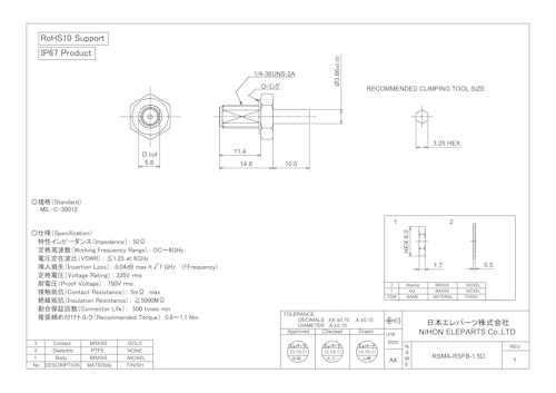 RSMA-RSFB-1.5D (日本エレパーツ株式会社) のカタログ