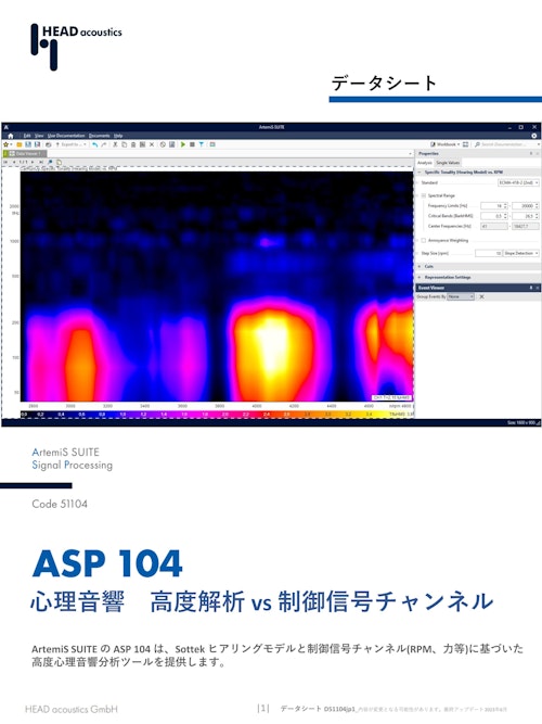 心理音響　高度解析 vs 制御信号チャンネル (ヘッドアコースティクスジャパン株式会社) のカタログ