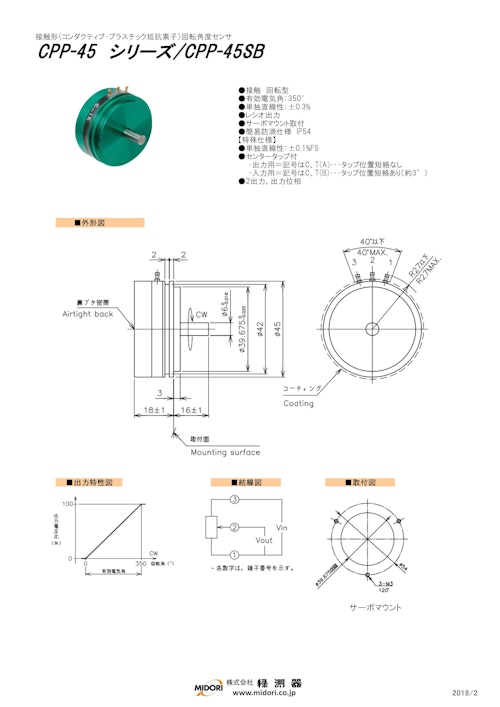 ポテンショメータ / 回転　CPP-45シリーズ / CPP-45S (共栄通信工業株式会社) のカタログ