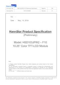 10.25インチ 高輝度液晶モジュール JWS HSD103JPW2-F10-HDMI 【サンテックス株式会社のカタログ】