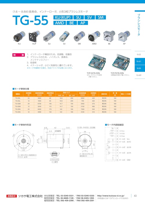 ブラシレスモーター　TG-55 SM (共栄通信工業株式会社) のカタログ