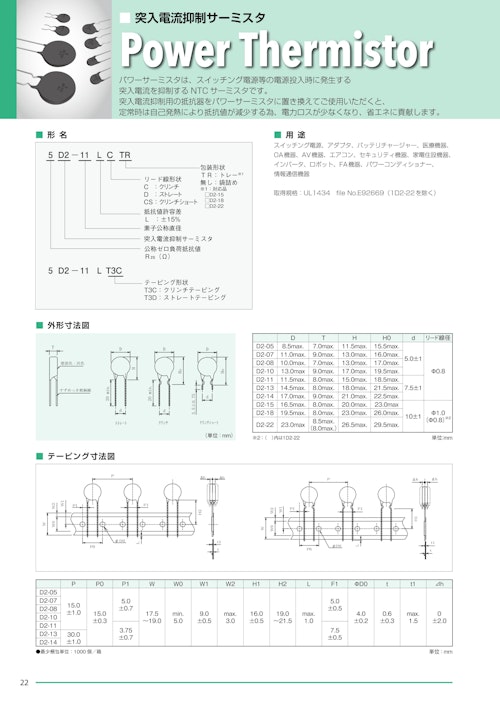 【SEMITEC】パワーサーミスタ　カタログ (名古屋理研電具株式会社) のカタログ