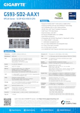 【G593-SD2】HPC/AI Server - 5th/4th Gen Intel® Xeon® Scalable - 5U DP NVIDIA HGX™ H100 8-GPU 4-Root Port (BF-3 DPU)のカタログ